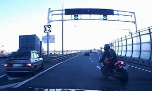 Silly Rider Saved by Driver