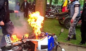 Silly Suzuki Rider Changes Burnout to Burndown