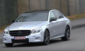Silver 2017 Mercedes-Benz E-Class Sedan Prototype (W213) Reveals Almost Everything