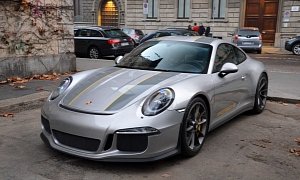 GT Silver 2017 Porsche 911 R with Yellow Accents Looks the Part