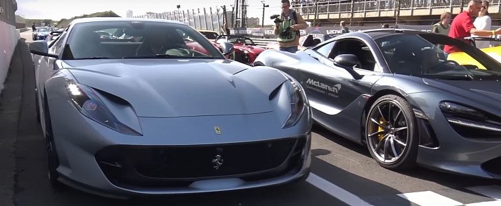 Silver Ferrari 812 Superfast Causes a Stir With Its Exhaust Sound