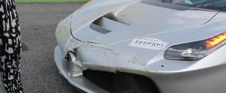 Silver LaFerrari Crashed During Ferrari Cavalcade 2015 in Italy