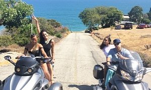 Singer Christina Milian Rides Her Can-Am With Friends in Malibu