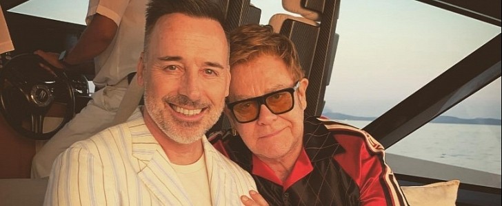 Sir Elton John and David Furnish on Yacht