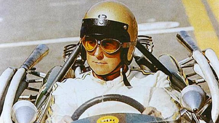 Brabham in typical 1960s racing gear