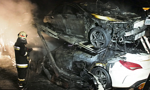 Six Poor Mercedes-Benz CLA Cars Burn Like Marshmallows