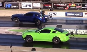 Six-Second Turbo Ford Mustangs Duke It Out Over a Quarter Mile to See Who’s Boss