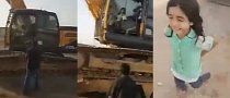 Six-Year-Old Girl Unloads Huge Excavator off a Trailer like It Was Child's Play