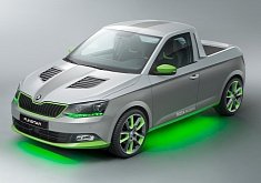 Skoda FUNstar Fabia Pickup Revealed, with Green LED Lights and vRS Wheels