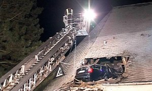 Skoda Goes Airborne in Germany, Lands on Church Roof