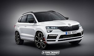 Skoda Karoq RS and Monte Carlo Trims Rendered