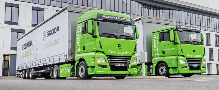 Skoda Auto has already started operating the first e-trucks of its future green fleet