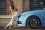 Sky Blue Audi S3 Sedan on Vorsteiner V-FF 103 Wheels in Car+Girl Shoot