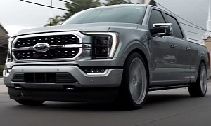 Slammed 2021 Ford F-150 Platinum Benefits From Every Inch of Its 24" Vossen Wheels
