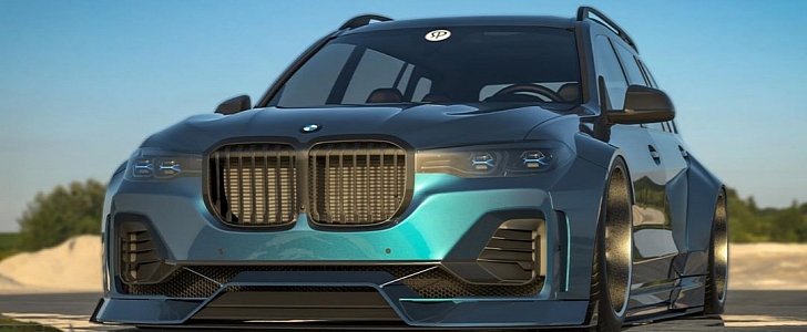 Slammed BMW X7 rendering