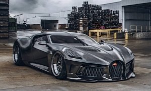 Slammed Bugatti La Voiture Noire Looks Like the Most Expensive Batmobile