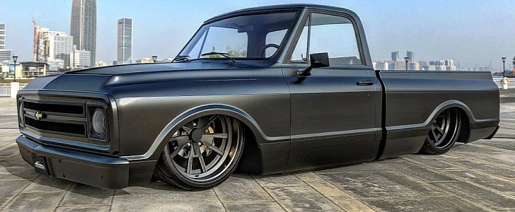 Slammed Chevrolet C10 Action Line rendering by personalizatuauto