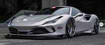 Slammed Ferrari F8 Tributo Shows Sculpted Widebody, Sits So Low