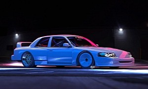 Slammed Ford Crown Vic Coupe Mixes Digital 1990s With Unbound Widebody DNA