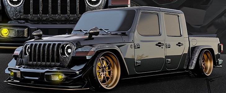 Slammed Jeep Gladiator Has Bronze and Forged Carbon CGI Treats for Exotic  Look - autoevolution