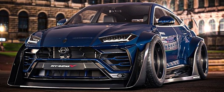 Slammed Lamborghini Urus rendering
