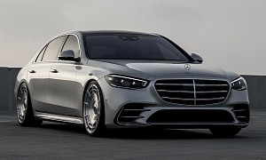 Slammed Mercedes-Benz S 580 Rides on Full Brushed D100s as Classy Silver Arrow