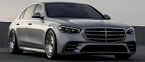 Slammed Mercedes-Benz S 580 Rides on Full Brushed D100s as Classy Silver Arrow