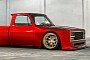 Slammed OBS Chevy C10 Seems to Be on Red, Gold, Carbon Widebody CGI Steroids