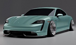 Slammed Porsche Taycan Rendering Looks Extra Thicc