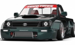 Slammed Rocket Bunny 1996 Toyota Tacoma Looks CGI Now, but Will Soon Become Real