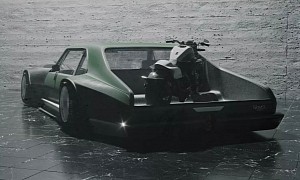 Slammed Third-Gen Chevy Nova Morphs Into Widebody Ute, Hauls CGI Harley Cruiser