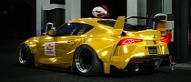 Slammed Widebody GR Supra Morphs to Ultimate Toy Story Pizza Planet Delivery Car