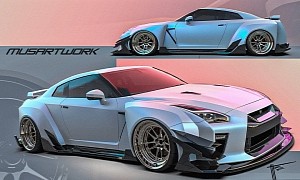 Slammed Widebody R35 Nissan GT-R Jumped the Unofficial Gun of CGI Refreshes