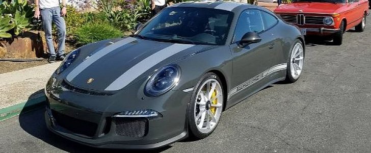 Slate Grey Porsche 911 R with Grey Stripes