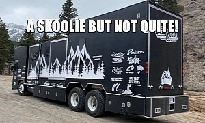 Sled Zeppelin Is the Mother of All Skoolie Conversions, an Awesome RV and Toy Hauler