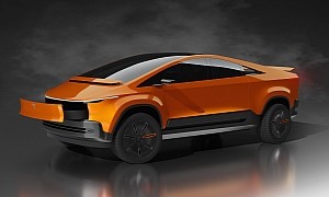 Sleek Tesla Cybertruck Redesign Morphs the Edgy Pickup Into a Wedge-Shaped SUV