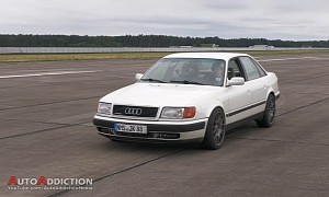 Sleeper Audi 100 Quattro Wows AMG GT 63S and Nissan GT-R in Top Speed Drag Race