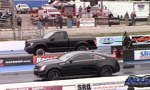 Sleeper Ford F-150 Drags Caddy CTS-V Coupe, Proves It's No Regular Cab After All