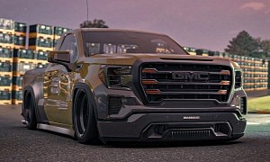 Slicked GMC Sierra With Carbon Fiber Parts Seems Light Enough for Milk Crates
