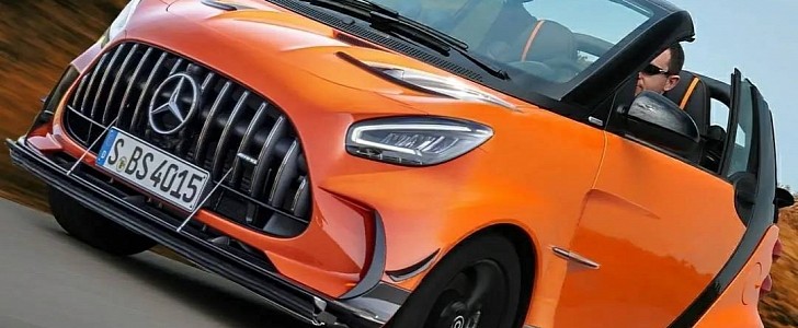smart fortwo gets mashed-up with Mercedes-AMG GT Black Series