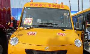 Smiling Chinese School Bus Makes You Happy