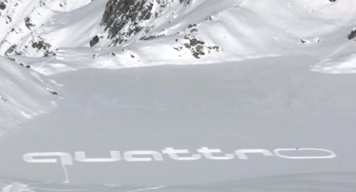 Snow Artist Creates Giant "quattro" Logo for Audi