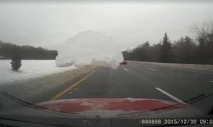 Snow Peels Off a Car’s Roof in One Big Chunk, Bad Things Happen