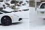 Snow-Stuck Lamborghini and Range Rover Rescue Car Are a Helpless 8x8 Two-Vehicle Convoy