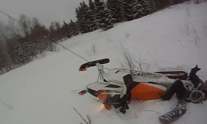Snowmobile Rider Almost Beheaded by Wire