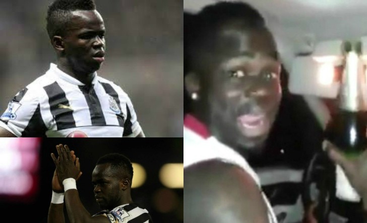 Soccer Star Cheick Tiote Poses With Bottle of Champagne While Driving