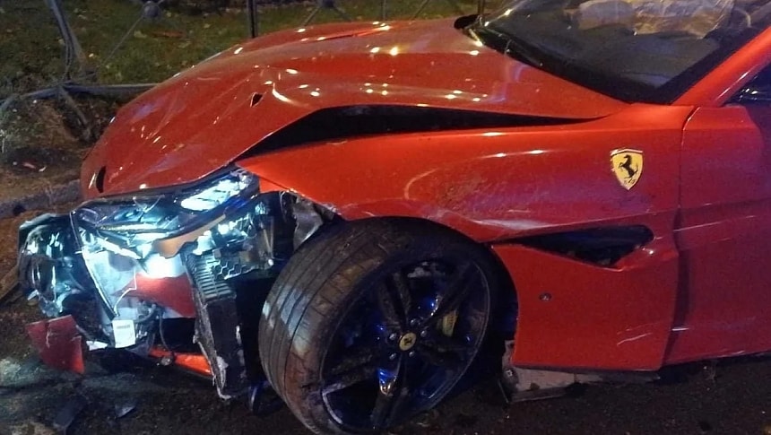 Dyego Sousa's wife reportedly crashed his Ferrari