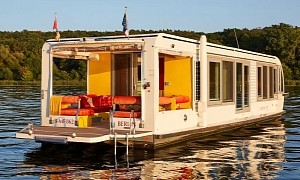Solar-Powered Houseboat Follows Tiny House Principles and Features Adaptable Furniture