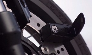 Solid Disc Brake Lock Works on Bikes and Motorcycles, Can Memorize Up to 16 Fingerprints