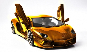 Solid Gold Lamborghini worth $7.5M Previewed in Dubai